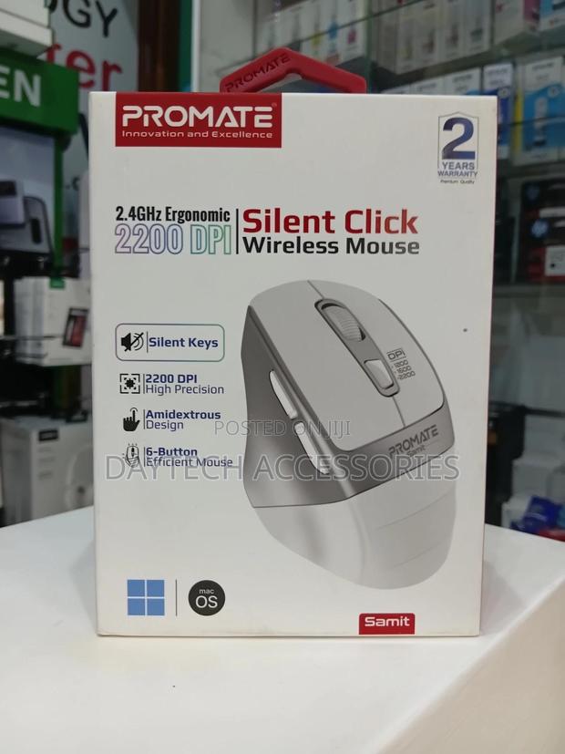 Promate Samit 2.4ghz Ergonomic Wireless Mouse. - thumbnail 2