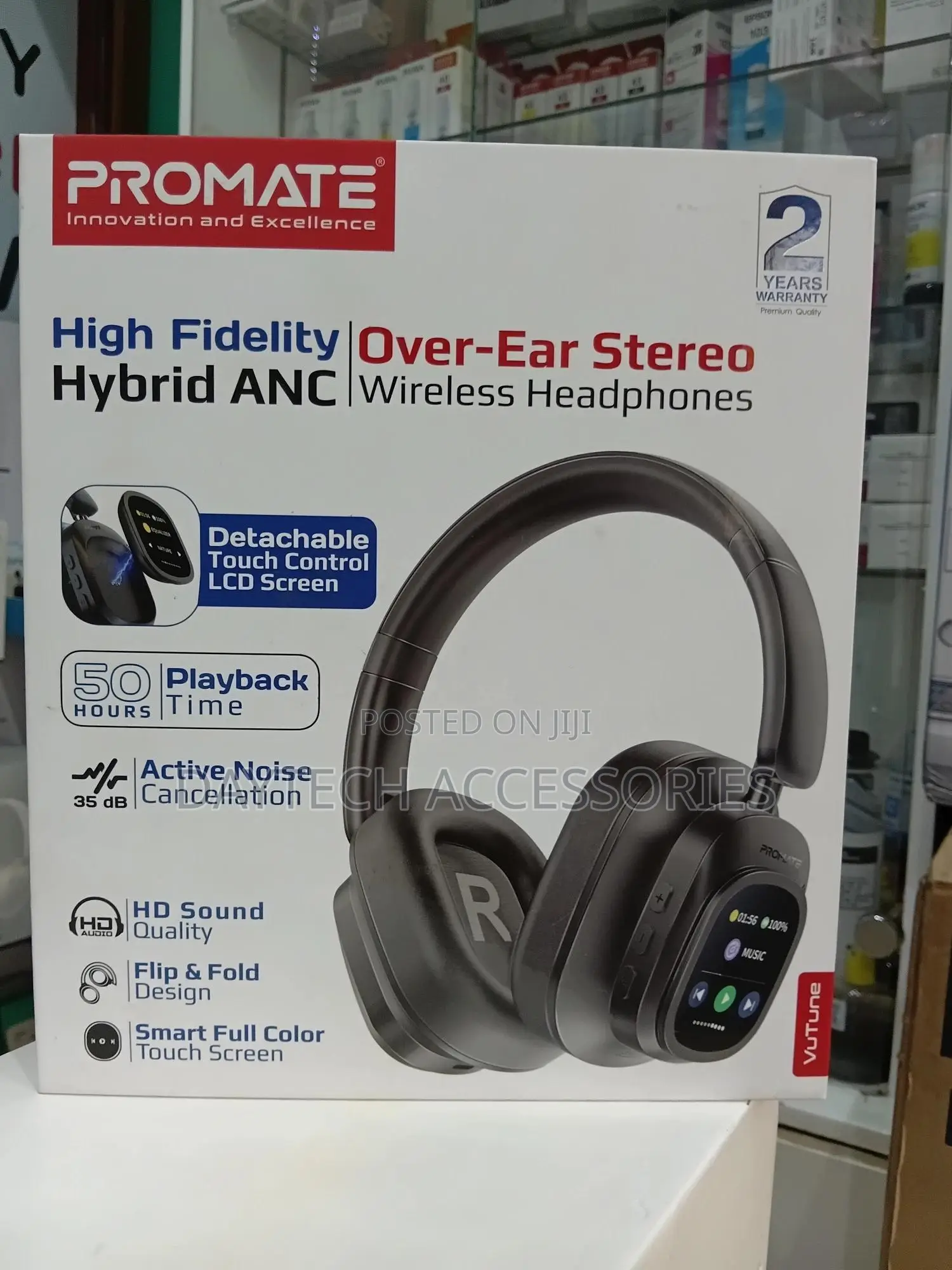 The Promate Vutune High-Definition Hybrid Anc Headphones.