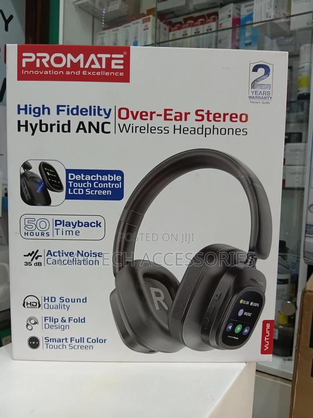 The Promate Vutune High-Definition Hybrid Anc Headphones.