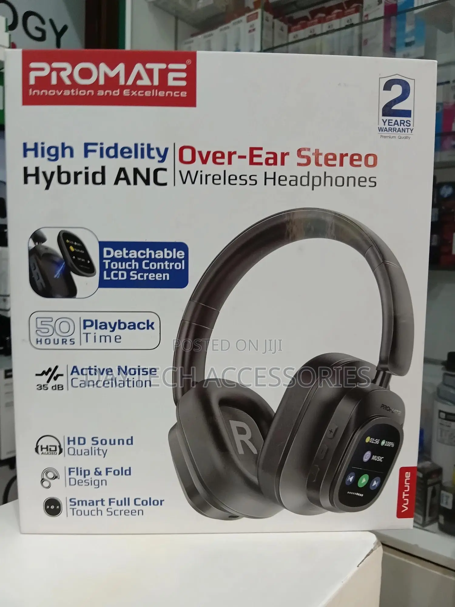 The Promate Vutune High-Definition Hybrid Anc Headphones.