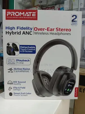Promate Vutune – Hybrid Anc Headphones With LCD Touch Controller