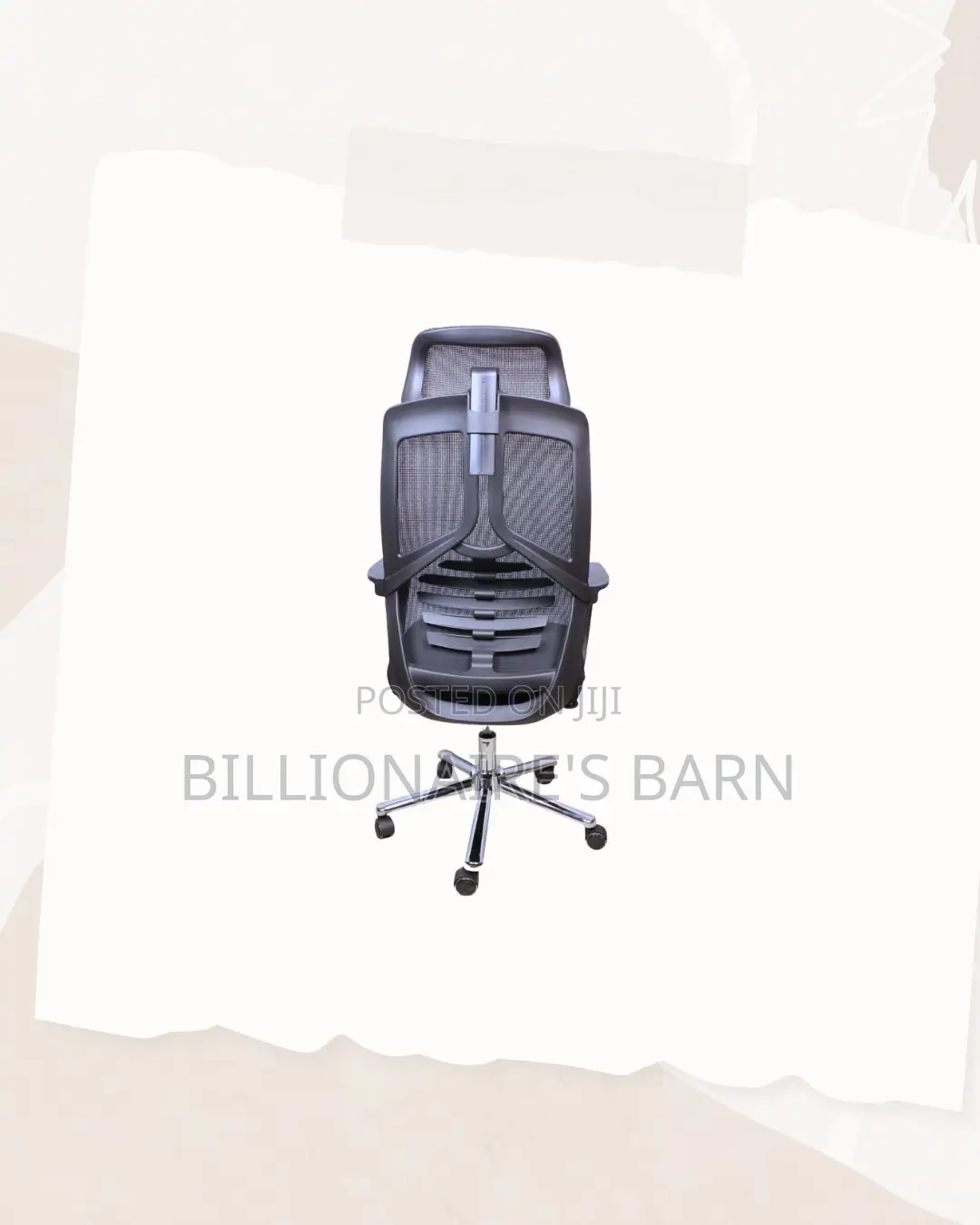 High Back Mesh Office Chair Headrest Lumbar Support Seating Ergonomic
