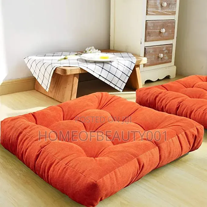 Orange Square Floor Pillows