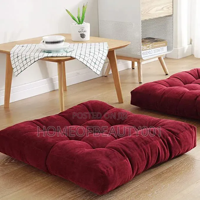 Maroon Square Floor Pillows