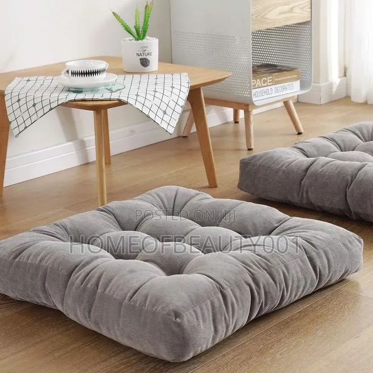 Grey Square Floor Pillows