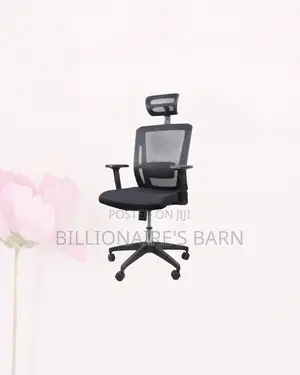 Black Mesh Office Chair Ergonomic Headrest With Nylon Base Solution