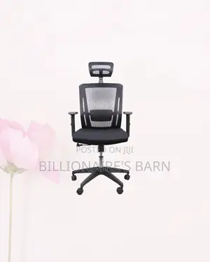 Black Mesh Office Chair Ergonomic Headrest With Nylon Base Solution