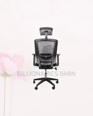 Black Mesh Office Chair Ergonomic Headrest With Nylon Base Solution