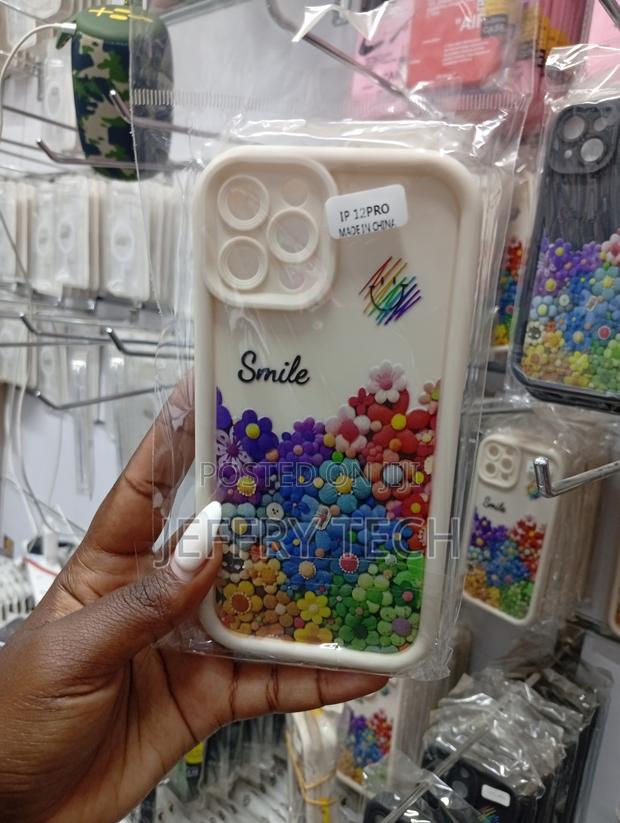 iPhone 12 Pro Shockproof Silicone Floral-Patterned Case - main view