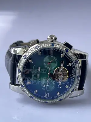 Patek Philippe Perpetual Calendar Tourbillon Green Dial Silver Watch
