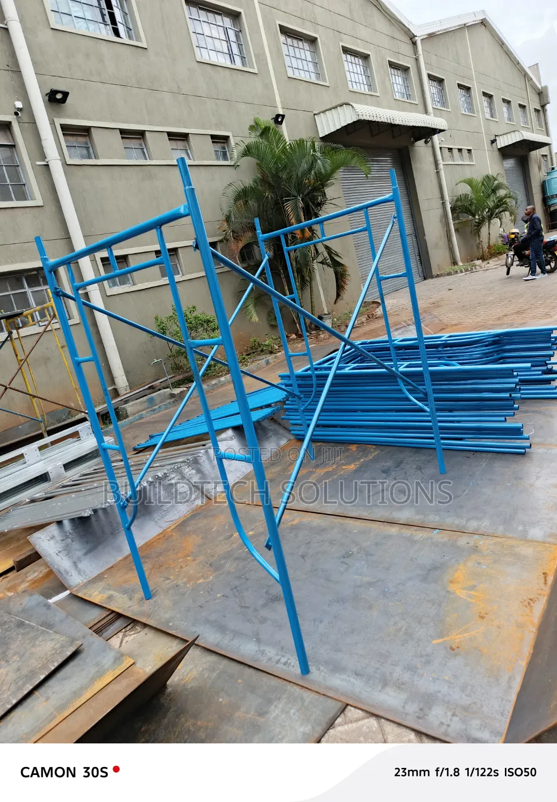 2m Heavy Duty Scaffolding Ladder Strong Steel Platform for Site Work
