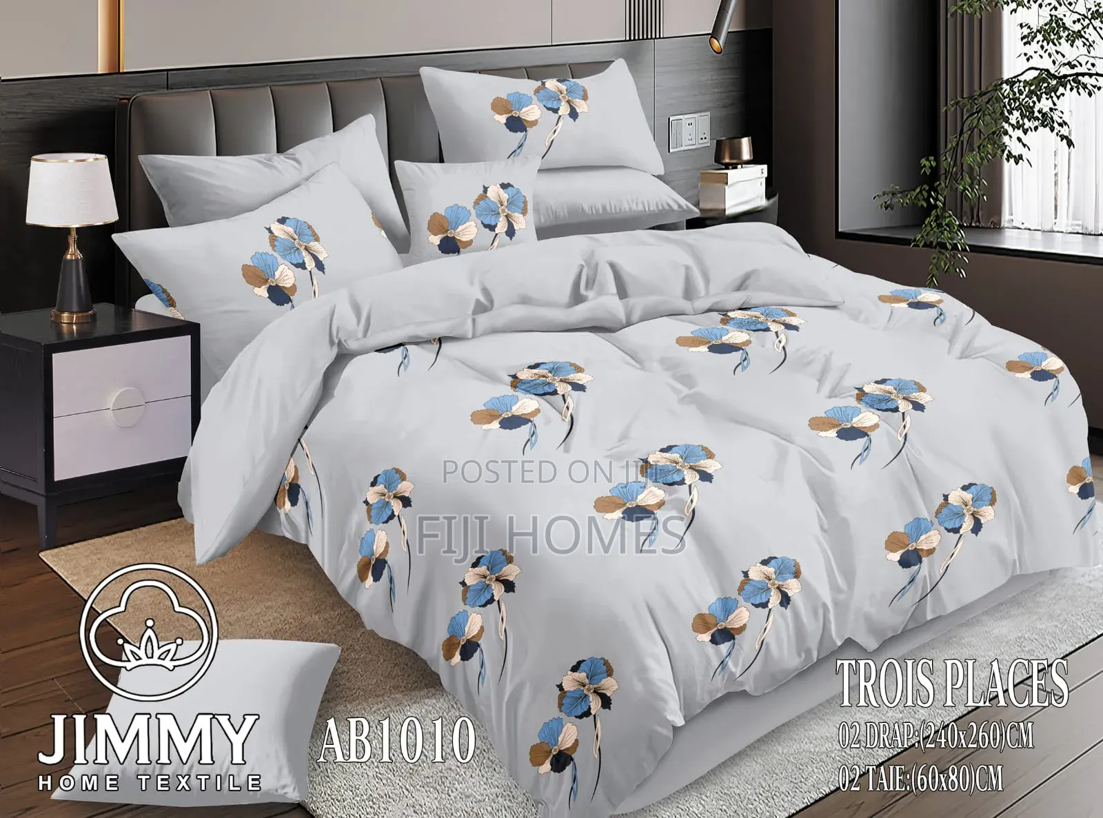 (6pc)Flowered Double Sided Cotton Duvet Cover ~ Size : 6*6/6*7