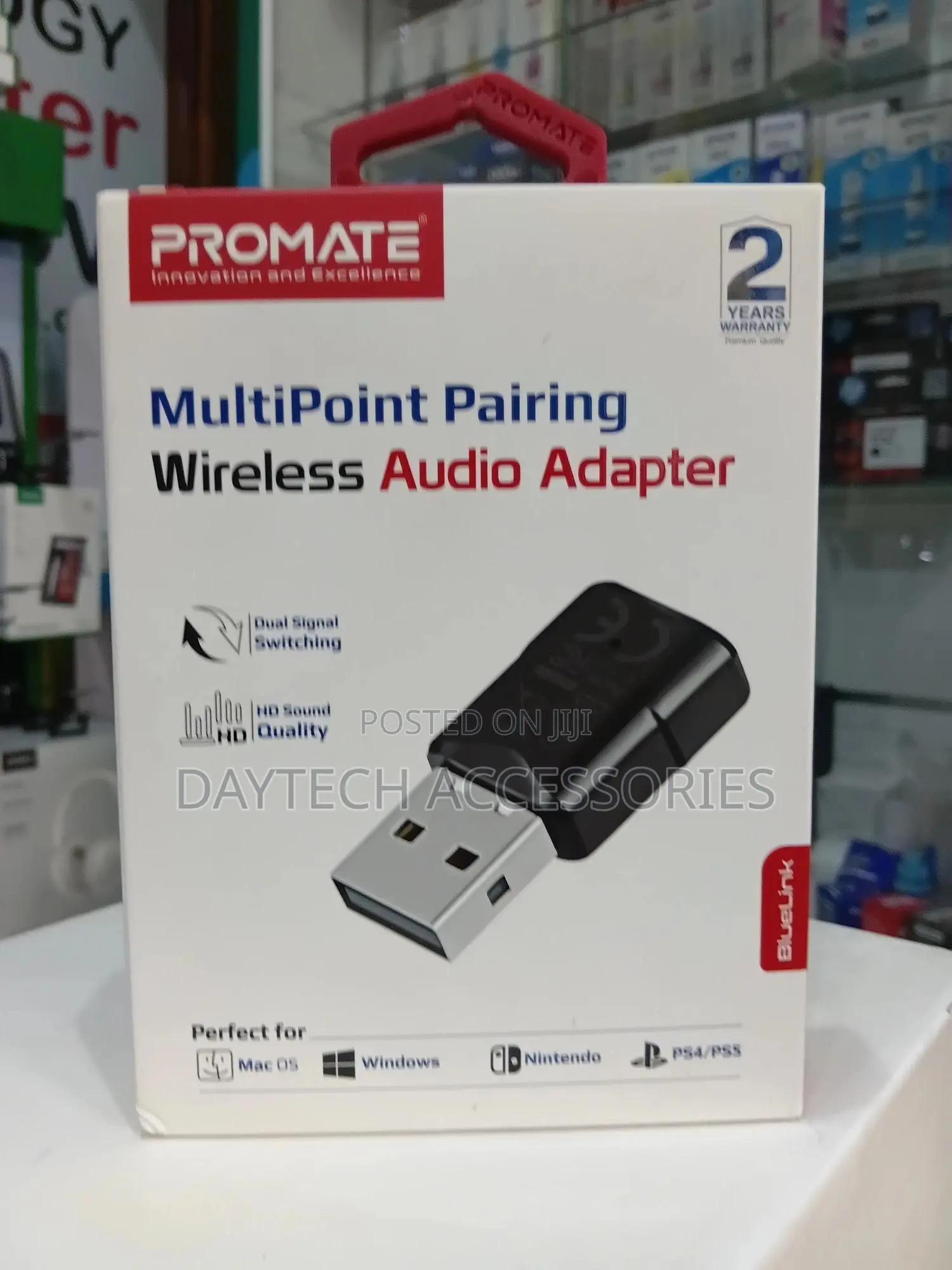 Promate Bluelink Multipoint Pairing Wireless Bluetooth Audio Adapter.