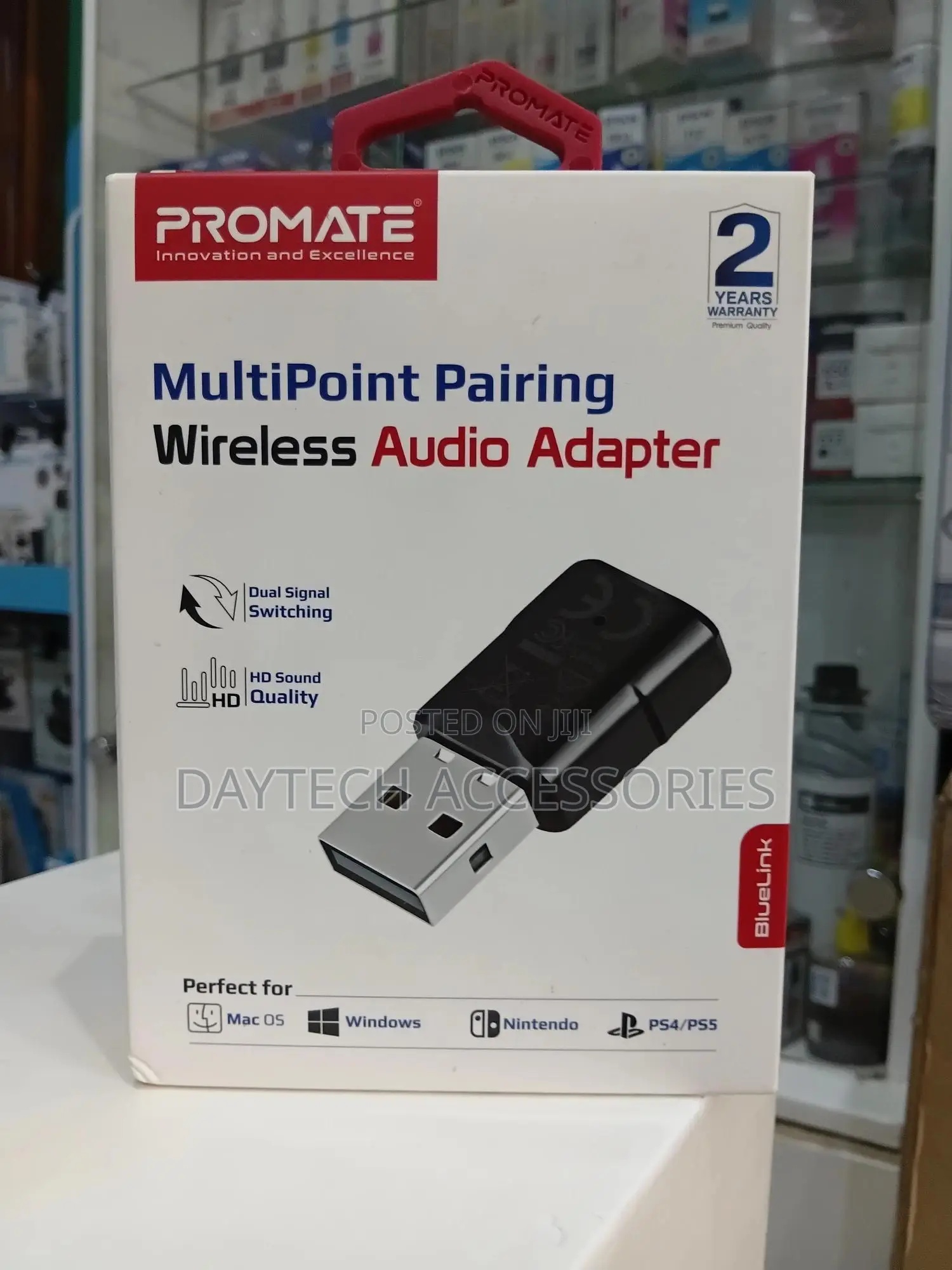 Promate Bluelink Multipoint Pairing Wireless Bluetooth Audio Adapter.