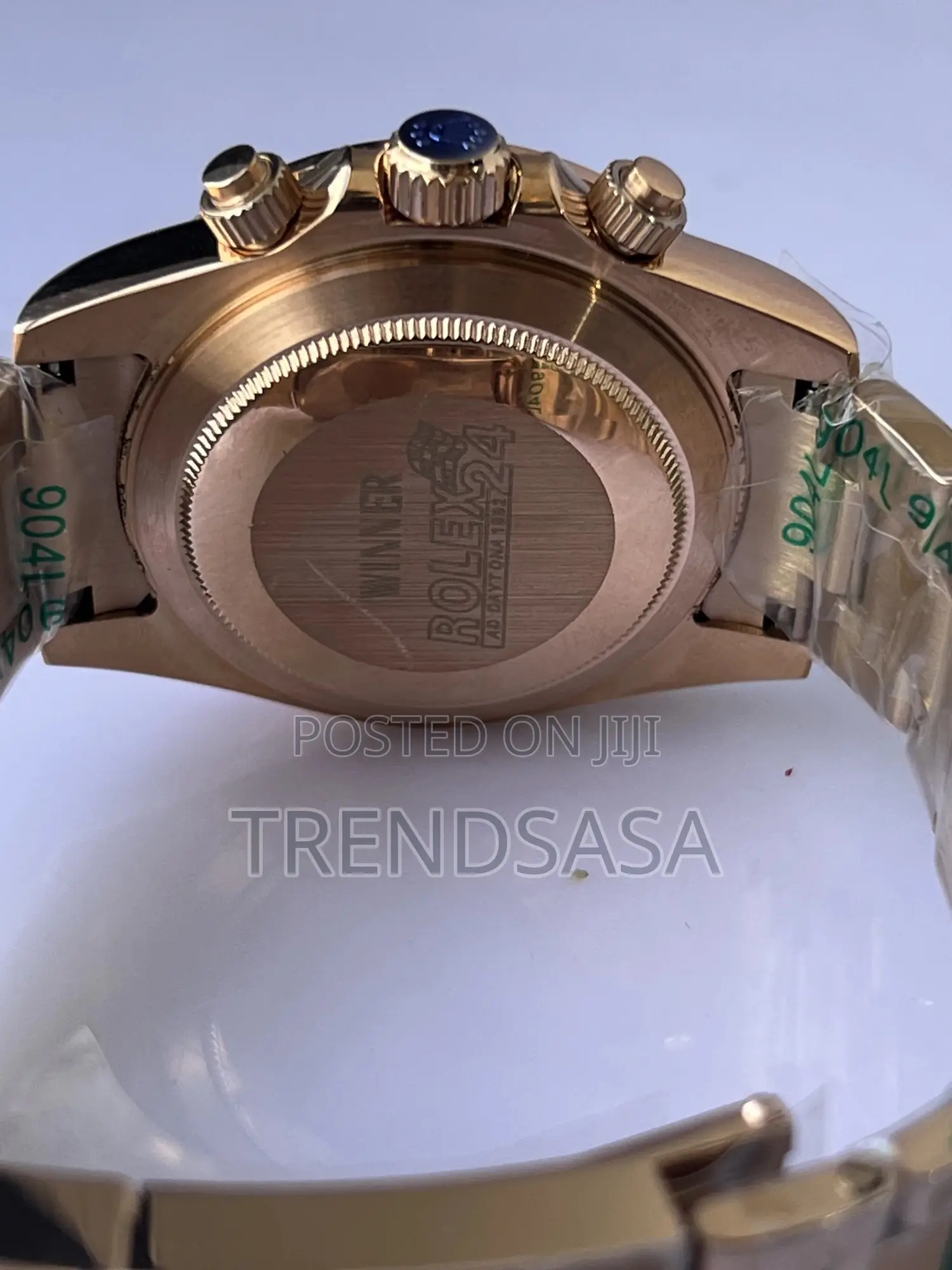 Rolex Daytona Rose Gold Skeleton Green Iced Bezel Watch