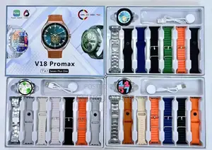 V8 Pro Max Smartwatch With 7 Straps 360° Hd Display