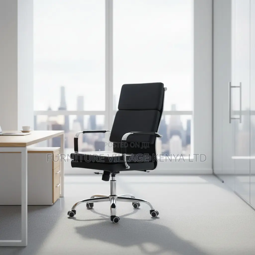 Black Leather Adjustable Desk Task Chair