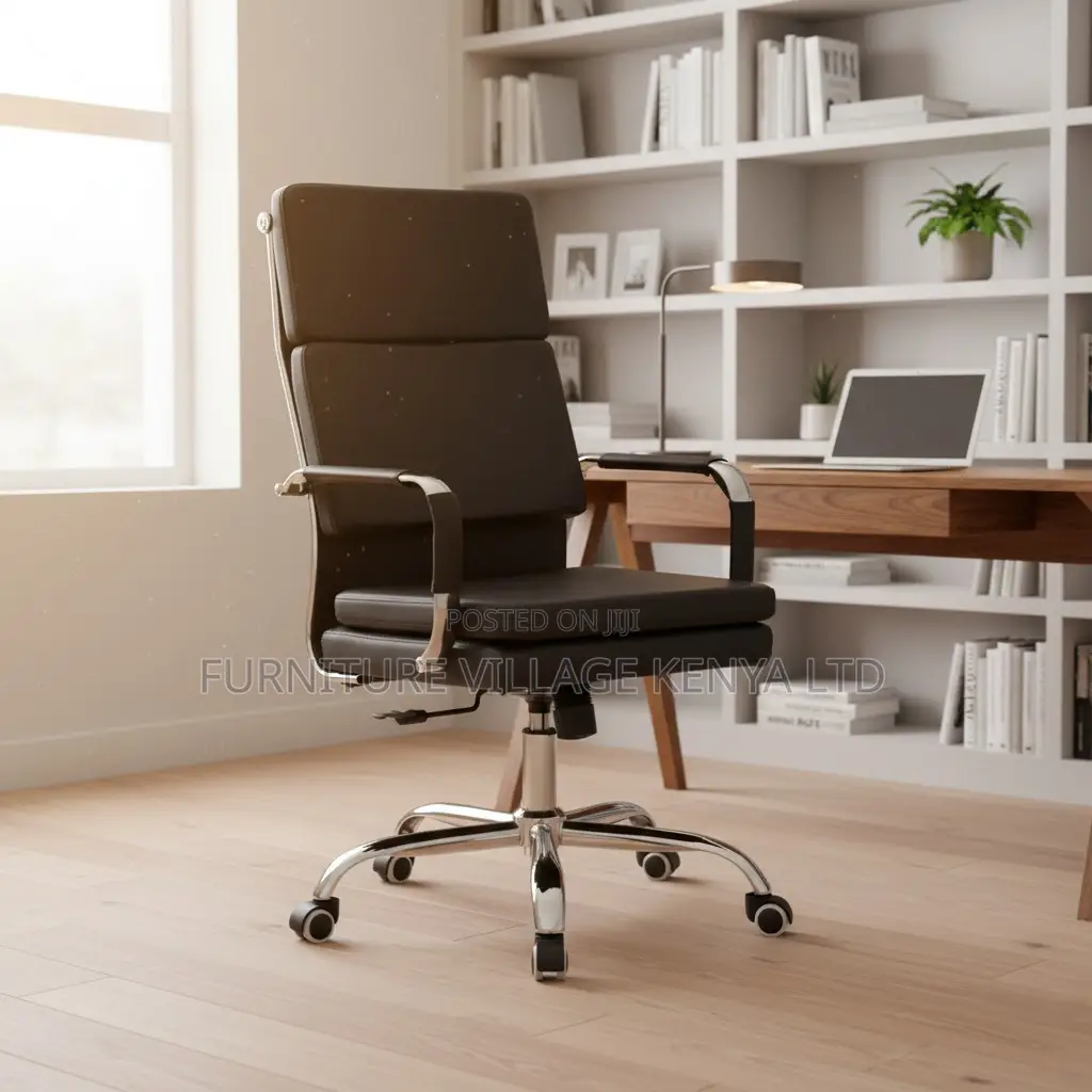 Black Leather Adjustable Desk Task Chair