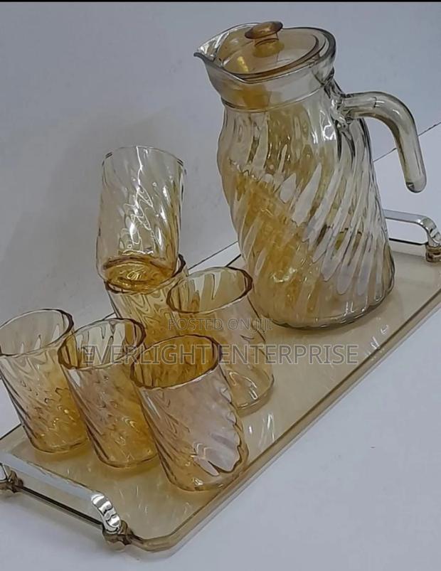 *Glass Jug With Glasses + Tray Available