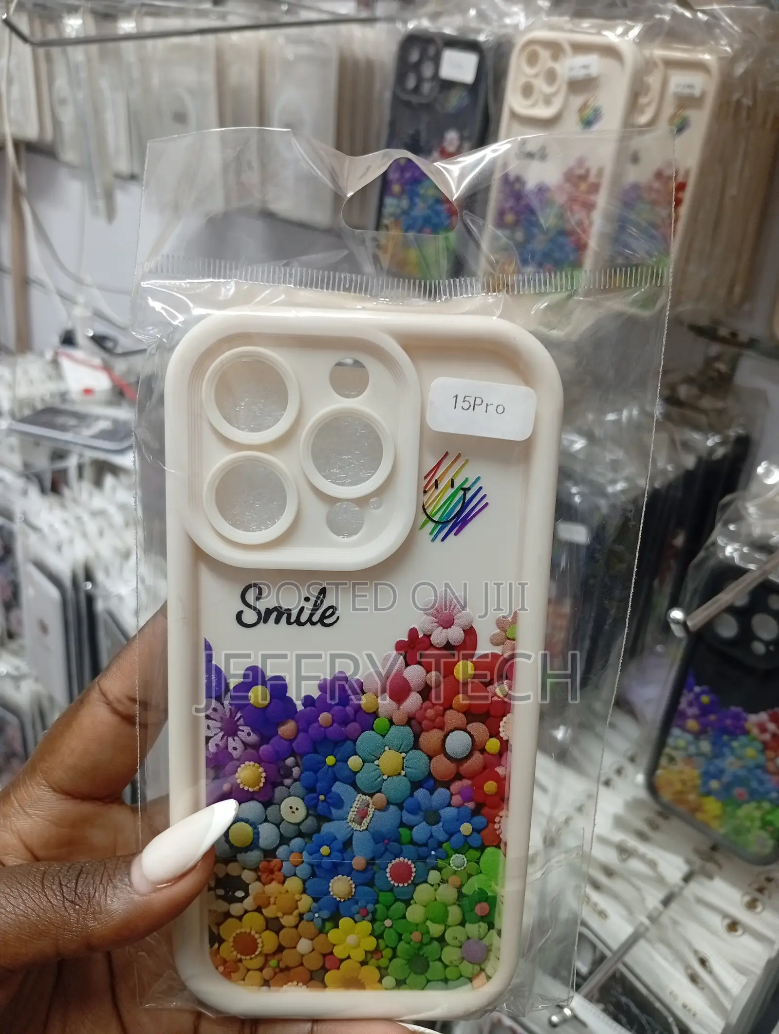 iPhone 15 Pro Colorful Floral Pattern Phone Case