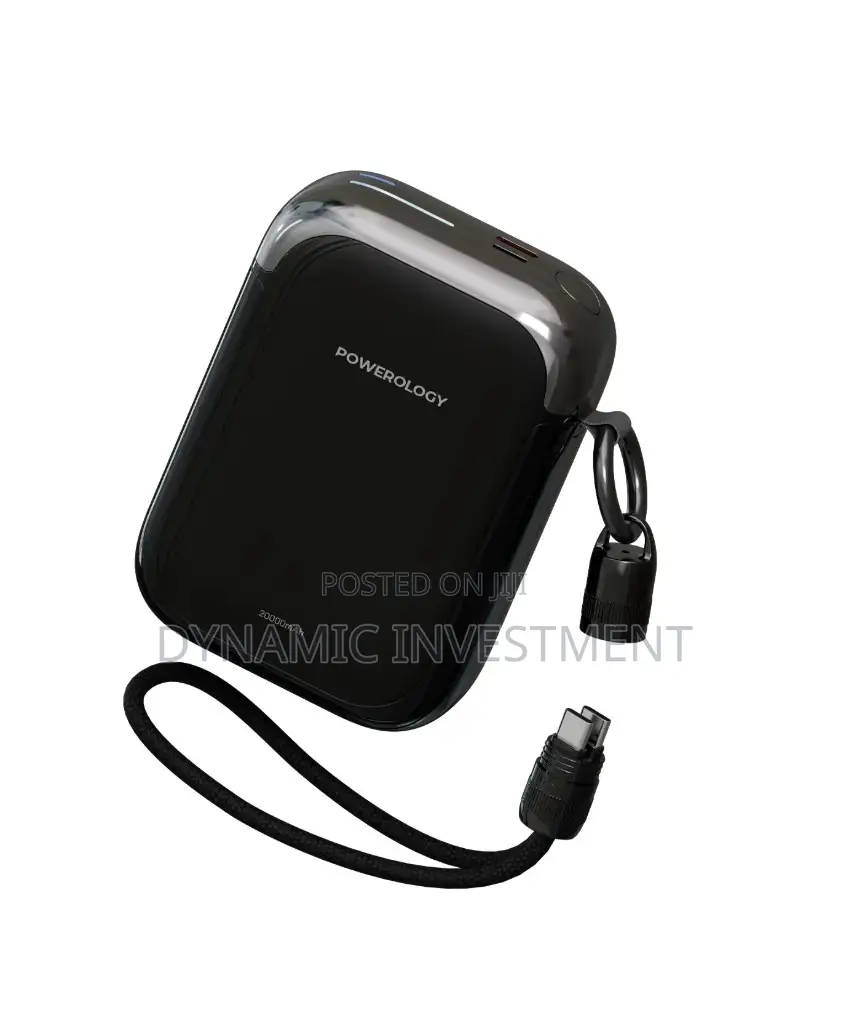 Powerology 20000mah With Pd22.5w Type C 20w Mini Portable Power Bank