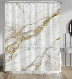 White Marble Shower Curtain