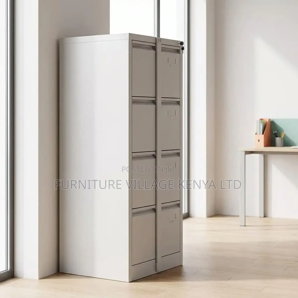 4-Drawer's White Locker Cabinet With Lock Bar