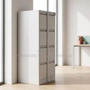 4-Drawer's White Locker Cabinet With Lock Bar
