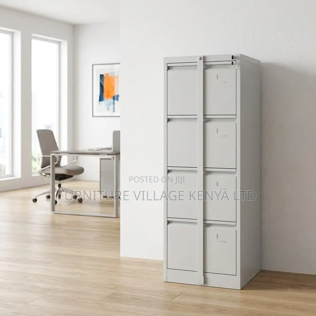 4-Drawer's White Locker Cabinet With Lock Bar