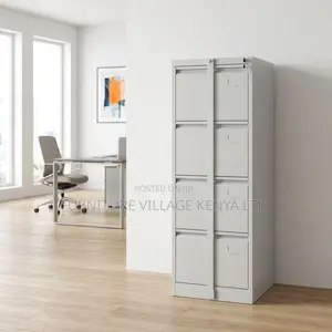 4-Drawer's White Locker Cabinet With Lock Bar