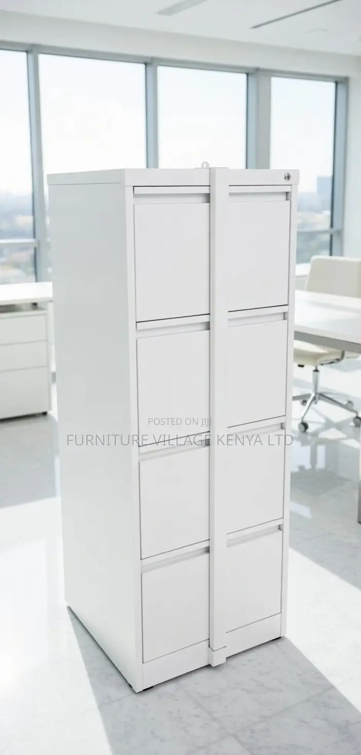4-Drawer's White Locker Cabinet With Lock Bar