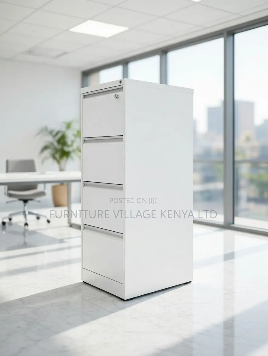 4-Drawer's White Locker Cabinet With Lock Bar