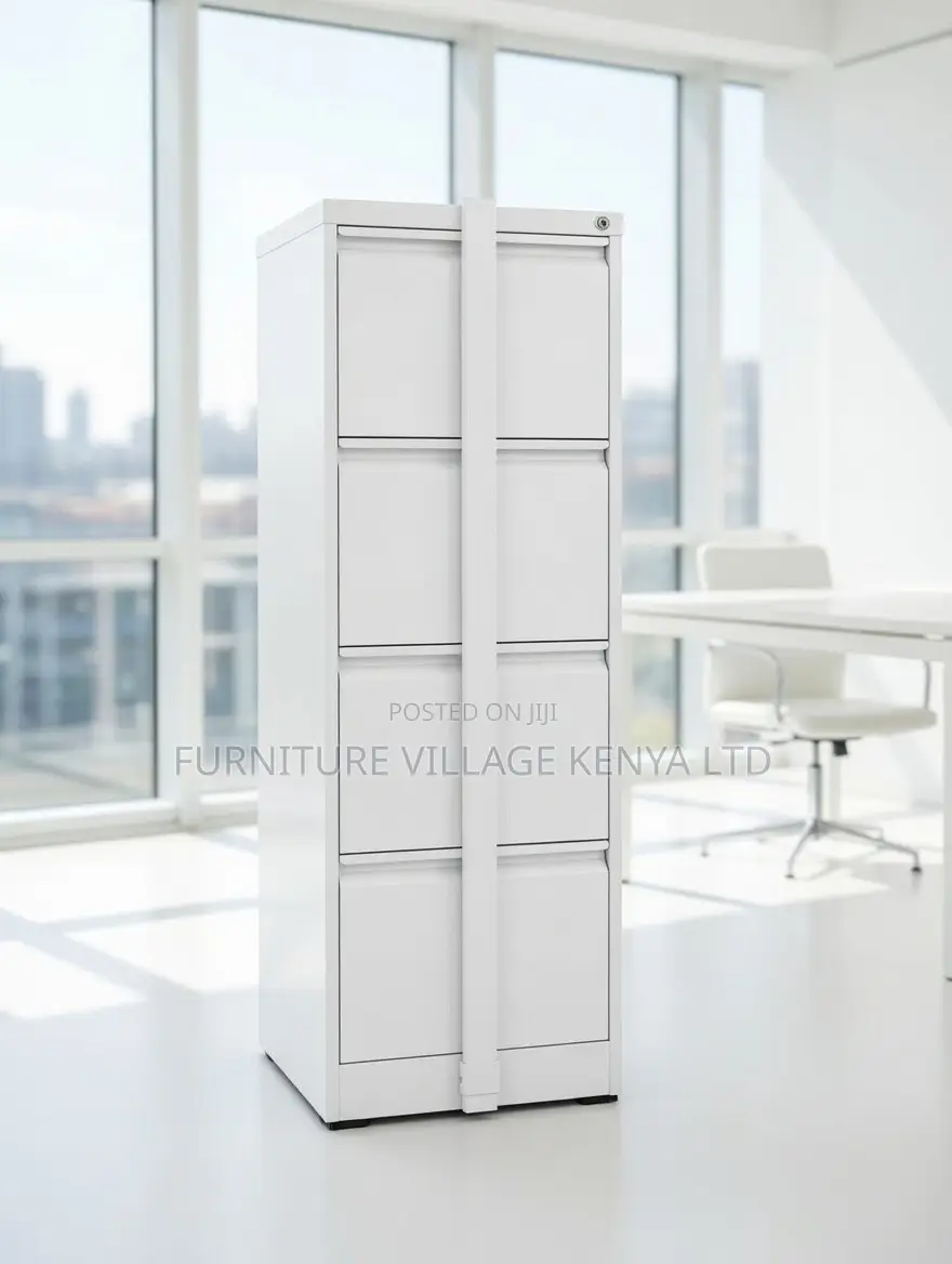 4-Drawer's White Locker Cabinet With Lock Bar