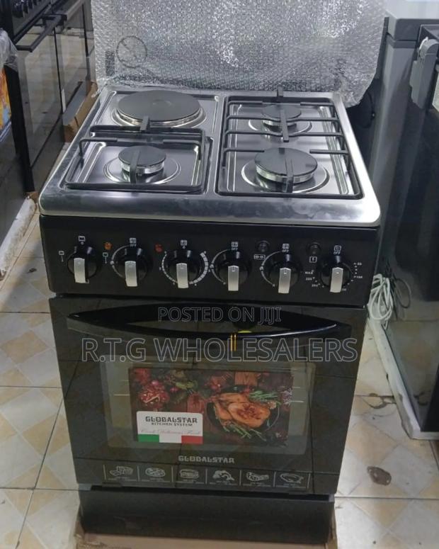 Globalstar 50x55 Gas Electric Cooker With Oven Black