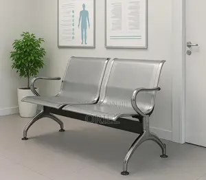 Office Bench : Stainless Steel Office 2-Seater Waiting Bench