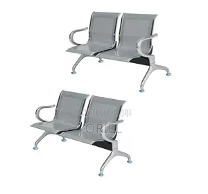 Office Bench : Stainless Steel Office 2-Seater Waiting Bench