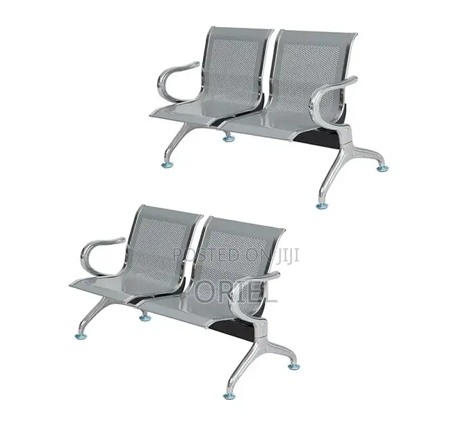 Office Bench : Stainless Steel Office 2-Seater Waiting Bench