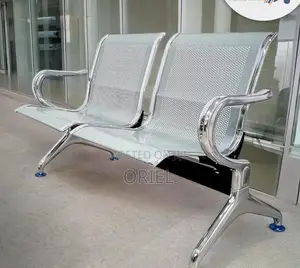 Office Bench : Stainless Steel Office 2-Seater Waiting Bench