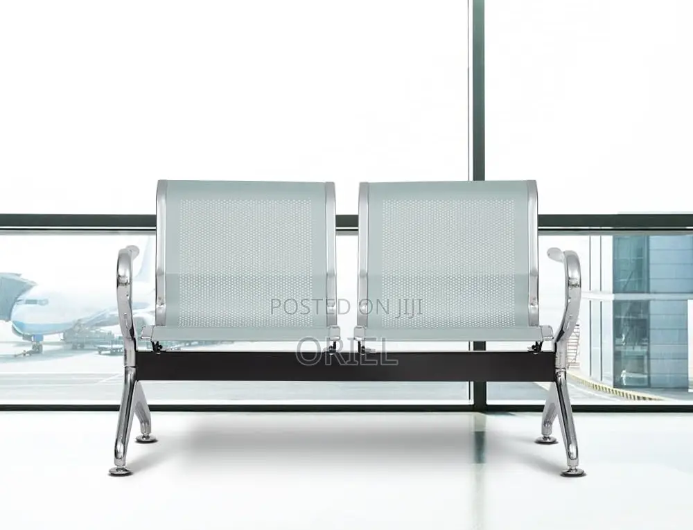 Office Bench : Stainless Steel Office 2-Seater Waiting Bench