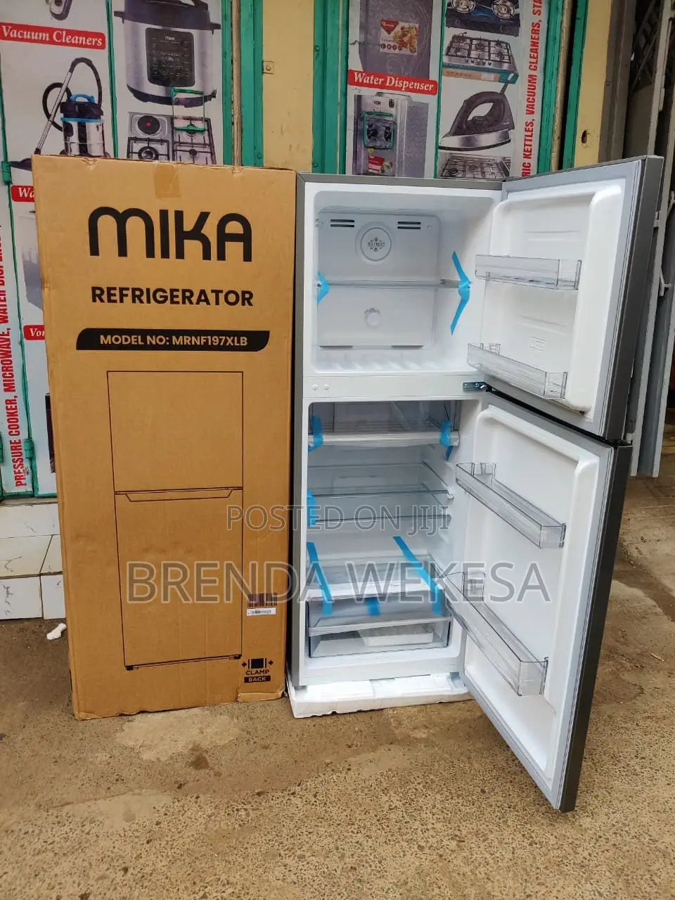 Mika Fridge, 2 Door Top Mount Freezer No Frost, 197l, Inox Dark Matt