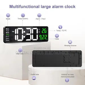 Large Led Digital Alarm Wall Clock