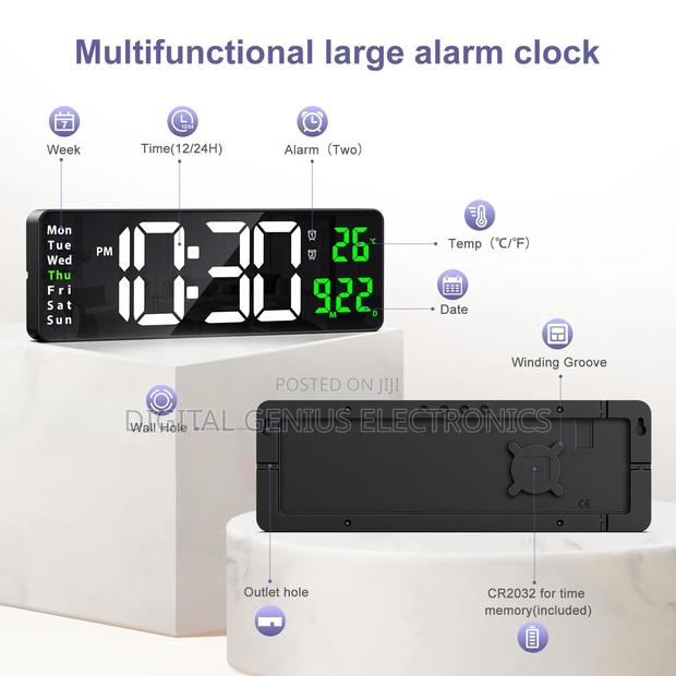 Large Led Digital Alarm Wall Clock - thumbnail 2