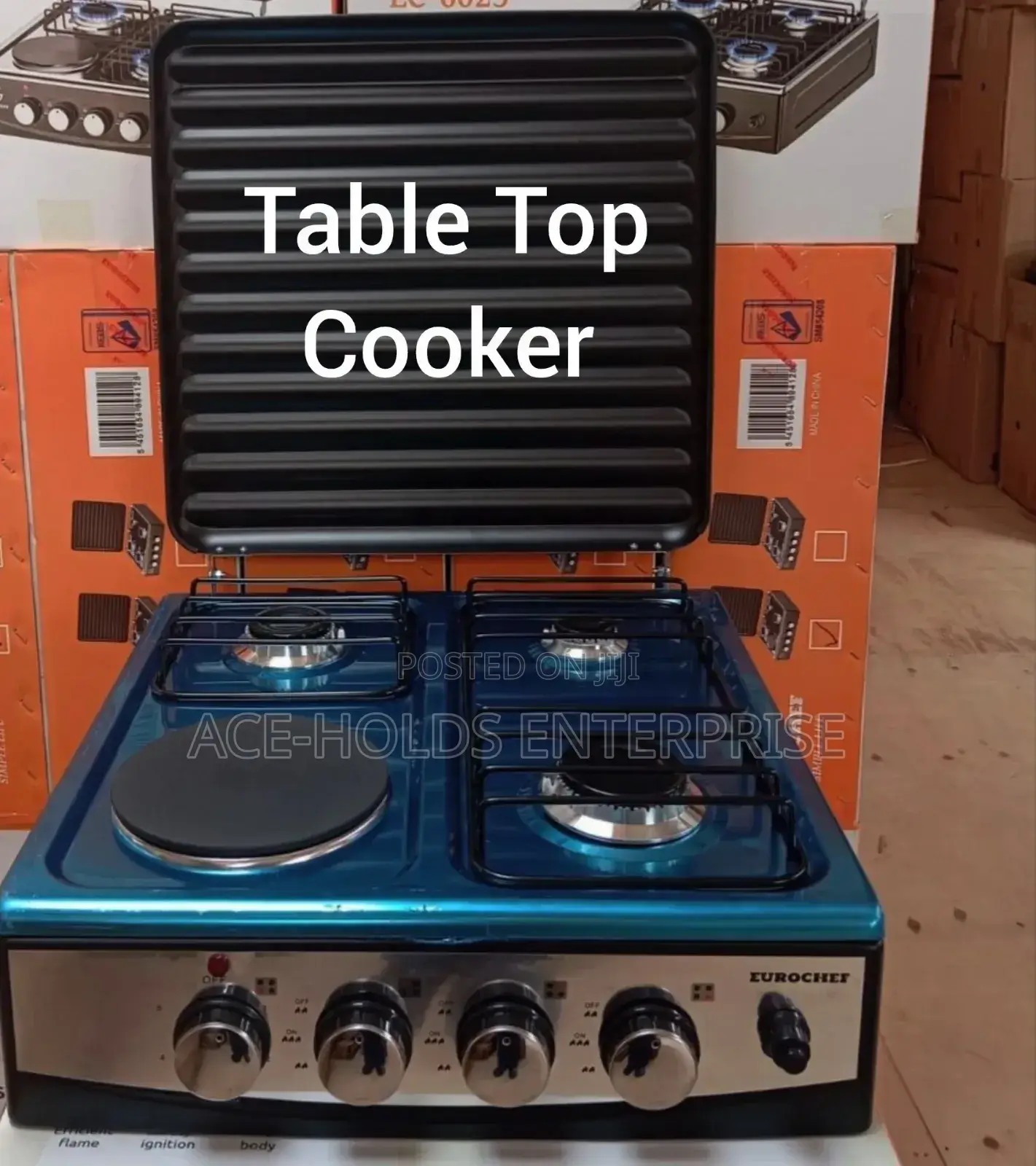 Eurochef 3 Gas +1 Electric Table Top Gas Stove Cooker