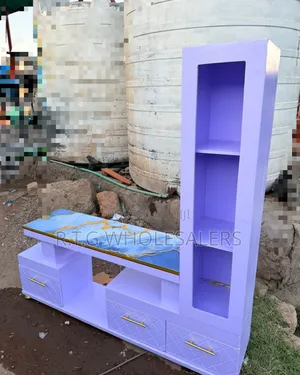 Modern Marble Finish Tv Stand With Storage Cabinet