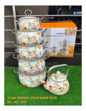 12 Piece Enamel Sufuria Set – Durable Stylish