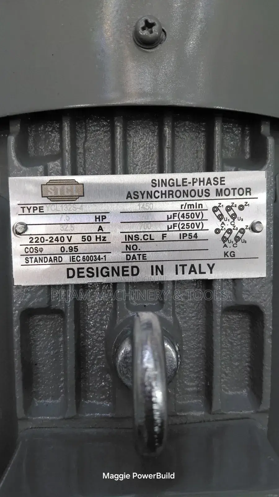 Ycl132s 7.5hp Single Phase Electric Motor Low Speed 1450rpm