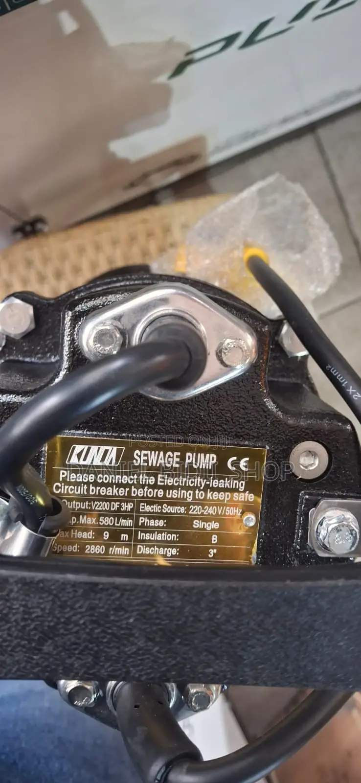 Kunda Sewage Pump 3hp Single Phase 3inch
