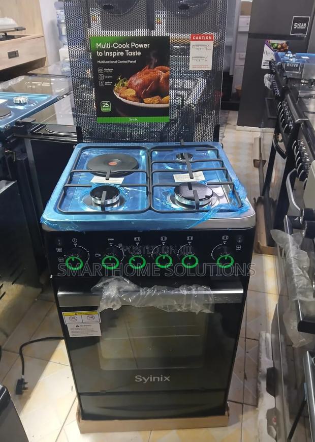 Syinix 50×50cm 3 Burner Gas Cooker + 1 Hot Plate – Auto Ignition,