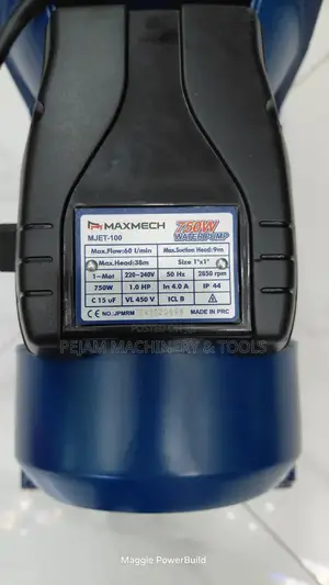 Mjet-100 Maxmech 1hp Self Primming Booster Pump Copper Winding
