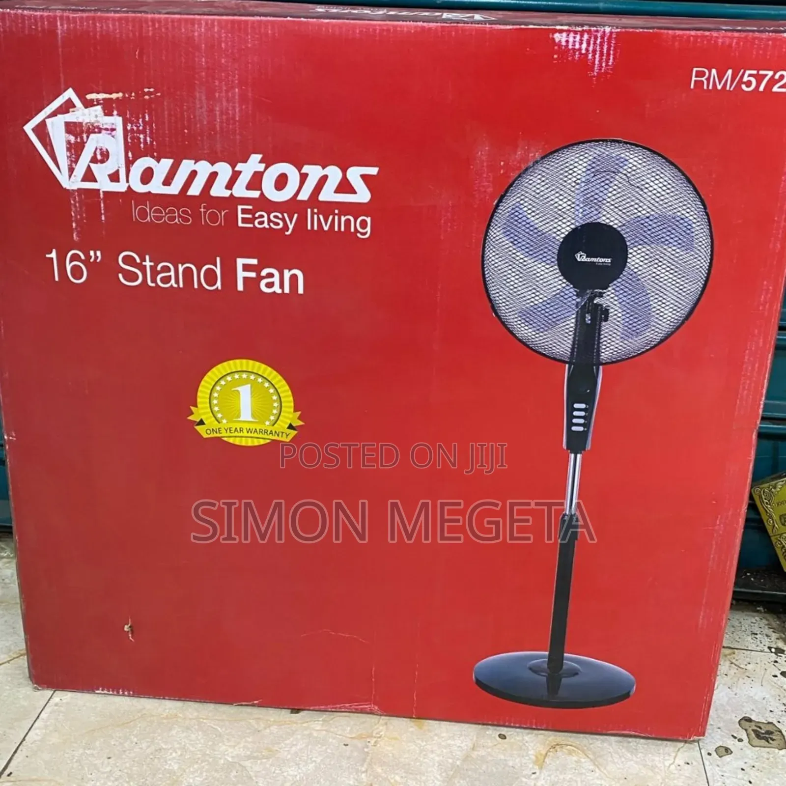 Ramtons Rm/572 - Black Econo Standing Fan - 3 Speed - Black